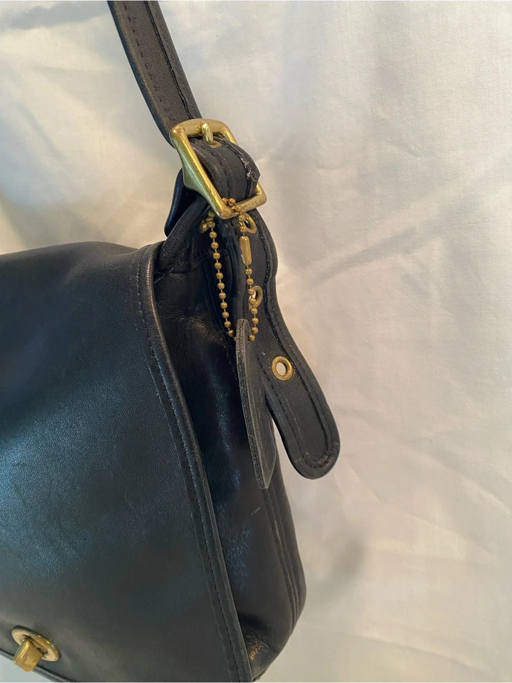 Vintage Coach Legacy Companion Classic Black Leather Crossbody Bag